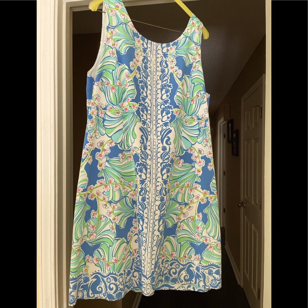 Lilly Pulitzer Tropical Blue and Green Mini Dress
